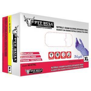 PitBull Powder Free Black Nitrile Exam Gloves 100, Large 