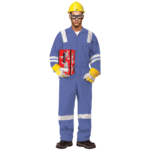 100% COTTON COVERALL WITH REFLECTIVE – PETROL BLUE 1