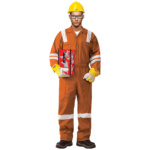 100% COTTON COVERALL WITH REFLECTIVE – ORANGE 1
