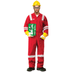 100% COTTON COVERALL WITH REFLECTIVE – RED 1