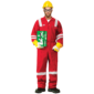 100% COTTON COVERALL WITH REFLECTIVE - RED