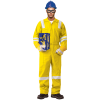 100% COTTON COVERALL WITH REFLECTIVE - YELLOW