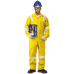 100% COTTON COVERALL WITH REFLECTIVE – YELLOW 1