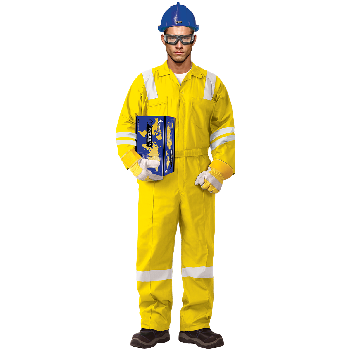 100% COTTON COVERALL WITH REFLECTIVE - YELLOW 1 100% COTTON COVERALL WITH REFLECTIVE - YELLOW