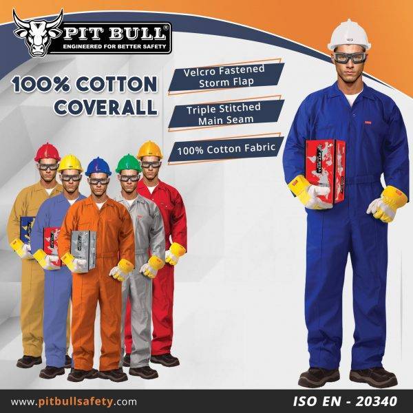 100% COTTON COVERALL WITHOUT REFLECTIVE - PETROL BLUE