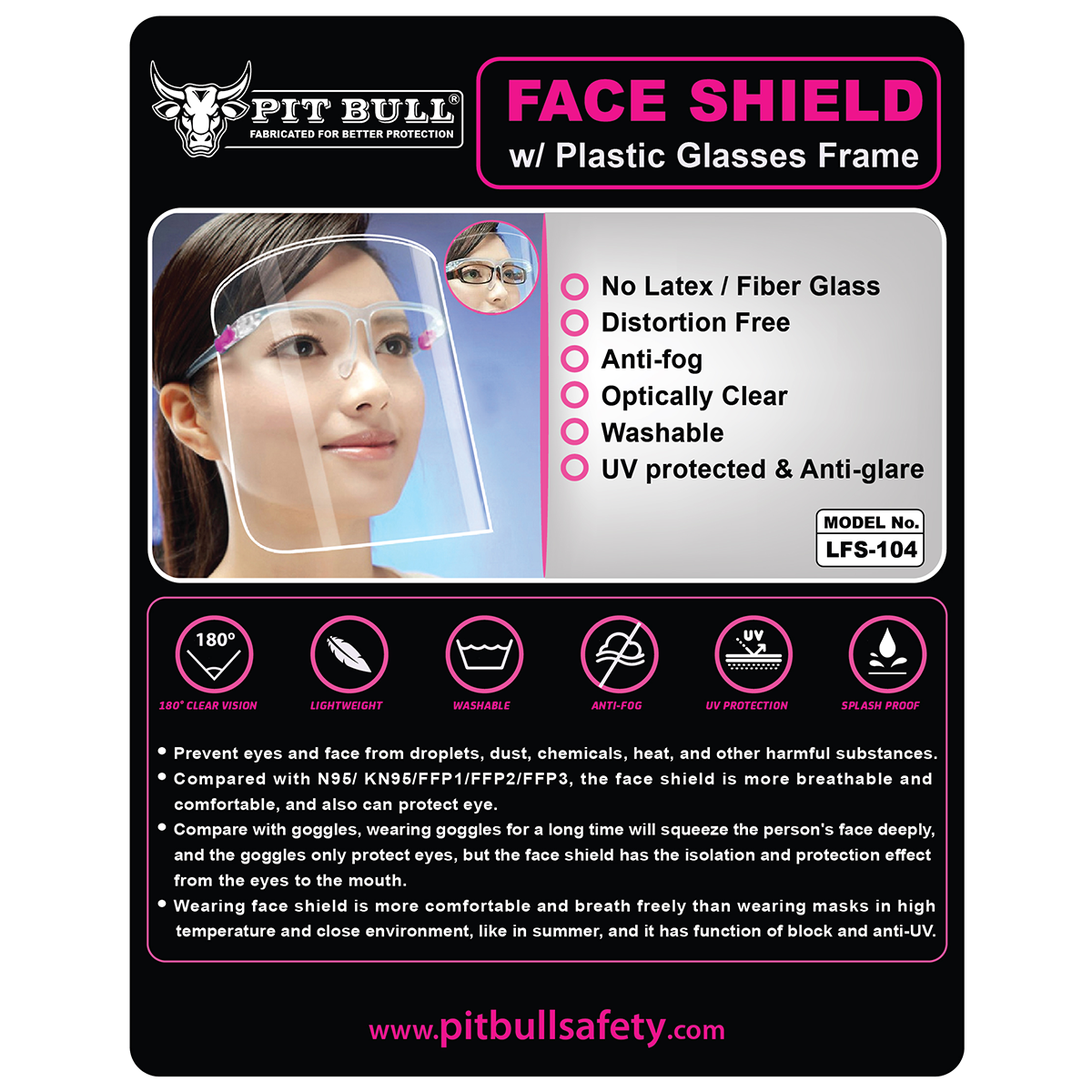 Face Shield for Ladies - Pink