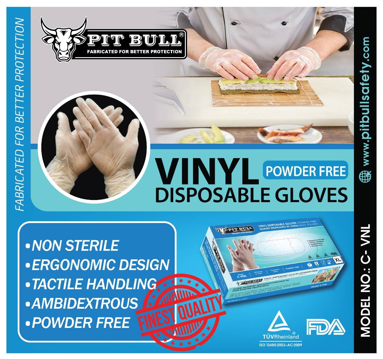 VINYL DISPOSABLE GLOVES (POWDER FREE)