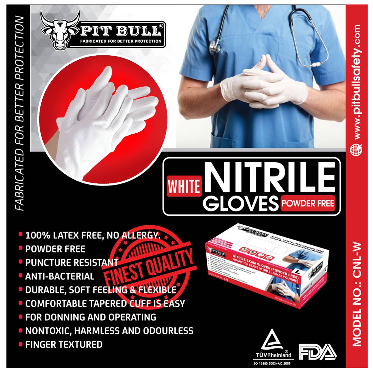 NITRILE GLOVES (WHITE) 2 NITRILE GLOVES (WHITE)